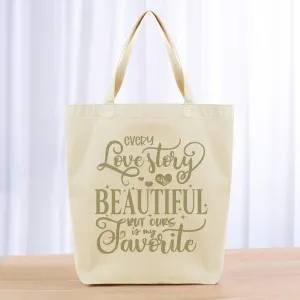 Valentines Tote Bag - khaki