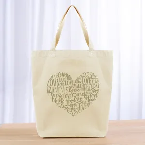 Valentines Tote Bag - khaki