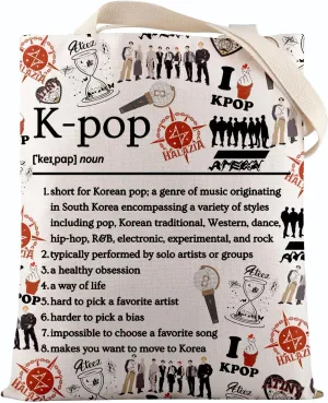 VAMSII Ateezz K-pop Merch K-POP Music Lover Tote Bag K-Pop Group Members Fans Gift Singer Album Inspired Gift