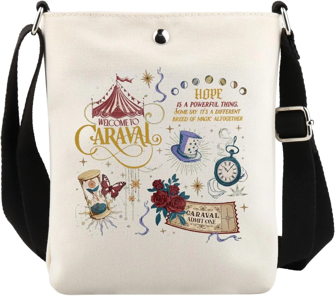 VAMSII Caraval Book Lover Merch Remember It's Only Game Crossbody Bag Fantasy Magic Bookish Gift Romantasy Book Lover Bag