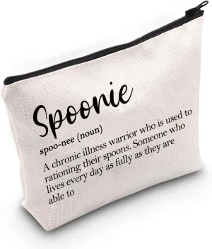 VAMSII Chronic Illness Inspired Gift Invisible Illness Spoonie Definition Makeup Bag Warrior Cosmetic Bag Hidden Disability Gift (Spoonie Definition M)