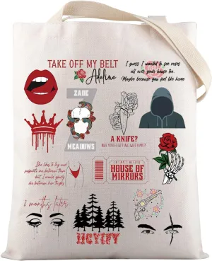 VAMSII Haunting Inspired Gift Smut Book Reader Fans Tote Bag Dark Romance Gift Run Little Mouse Shoulder Bag(ZadeFansTote3)