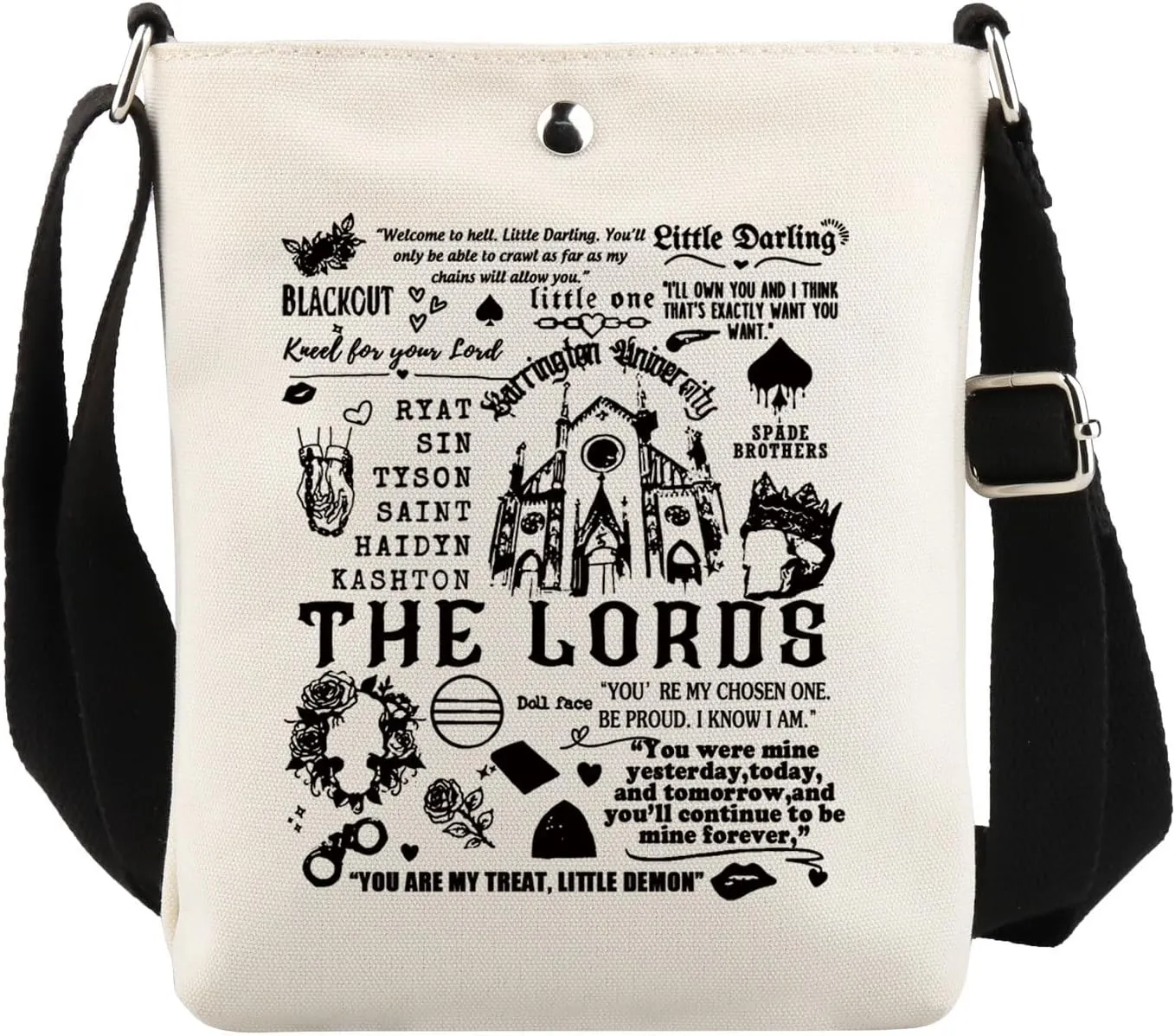 VAMSII LORDS Dark Romance Reader Merch Lords Book Lover Crossbody Bag Lords Series Bookish Book Nerds Gift