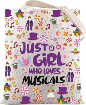 VAMSII Musical Inspired Gift Chocolate Factory Tote Bag Musical Merch Fans Gift (USChocolateTote)