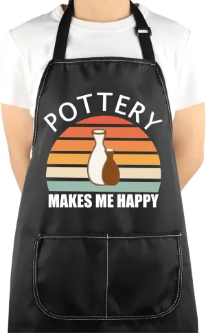 VAMSII Pottery Apron With Pockets - Pottery Lover Gifts - Clay Apron for Potters