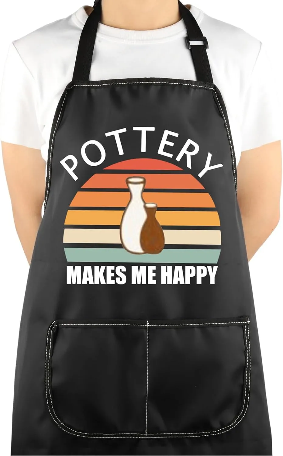 VAMSII Pottery Apron With Pockets - Pottery Lover Gifts - Clay Apron for Potters
