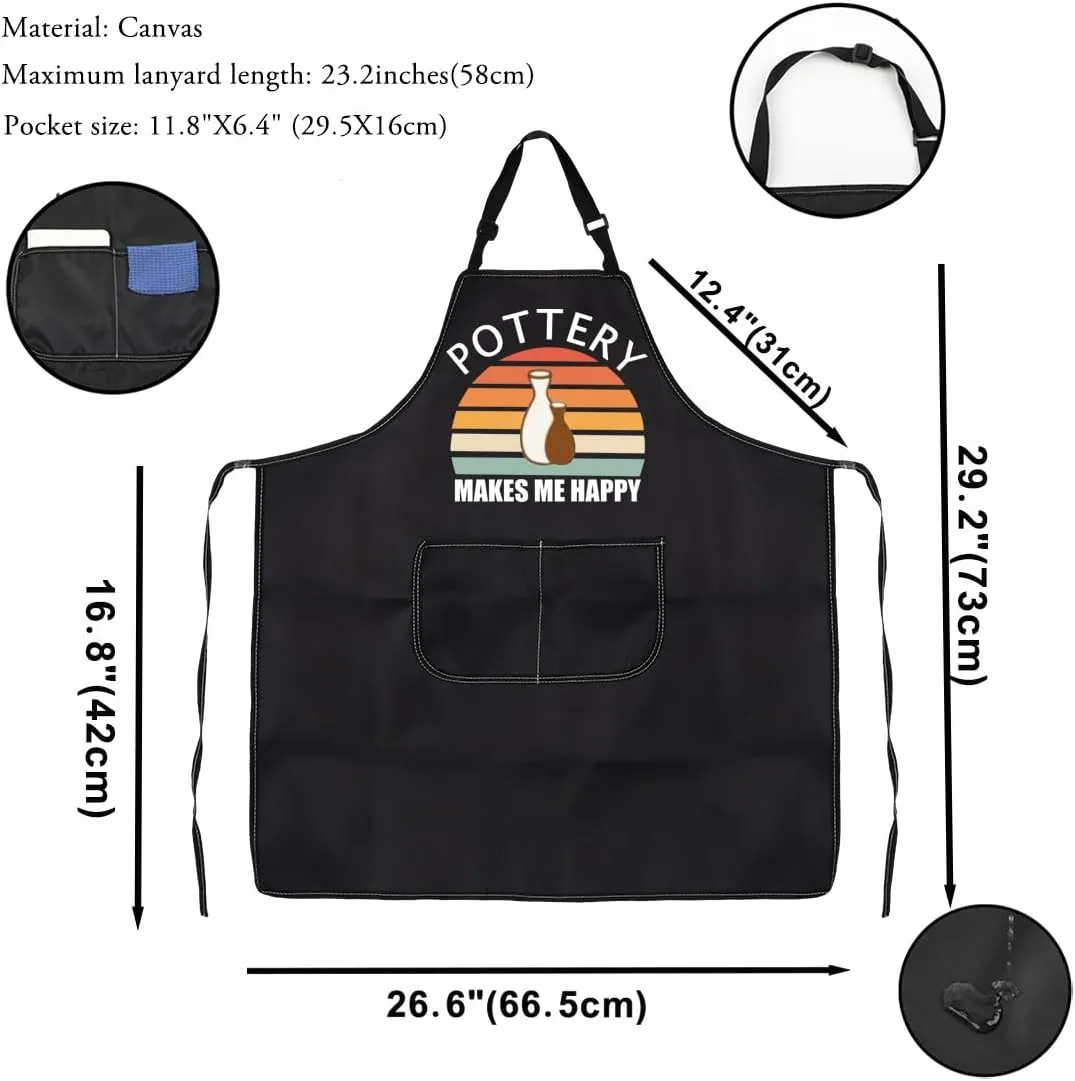 VAMSII Pottery Apron With Pockets - Pottery Lover Gifts - Clay Apron for Potters
