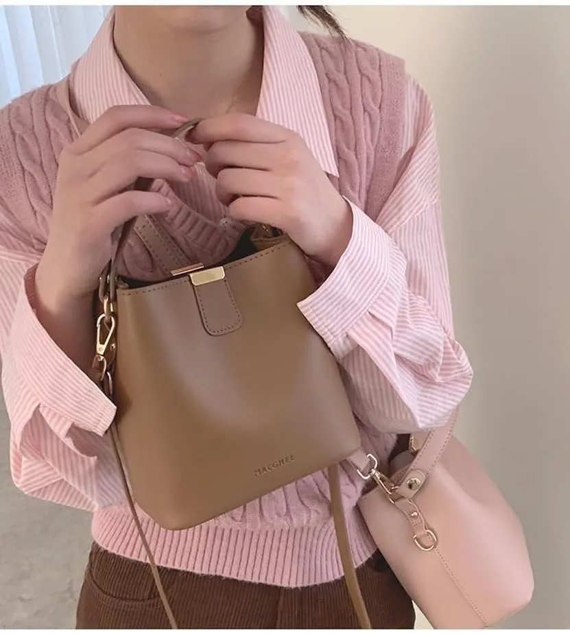 Vanilla Girl Aesthetic Small Bucket Bag for Women Small Satchel Bag Purses Crossbody Bag Handbag Mini Tote Bags