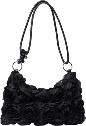 Verdusa Women's 3D Flower Floral Evening Handbag Shoulder Hobo Bag Party Clutch Purse