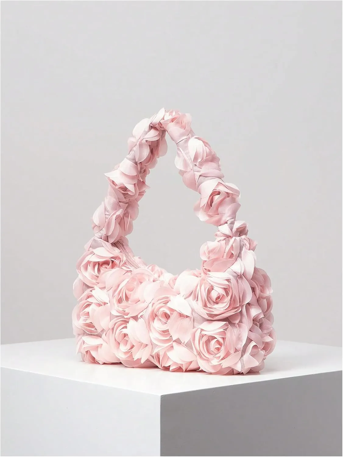 Verdusa Women's 3D Rose Applique Shoulder Bag Floral Hobo Handbags