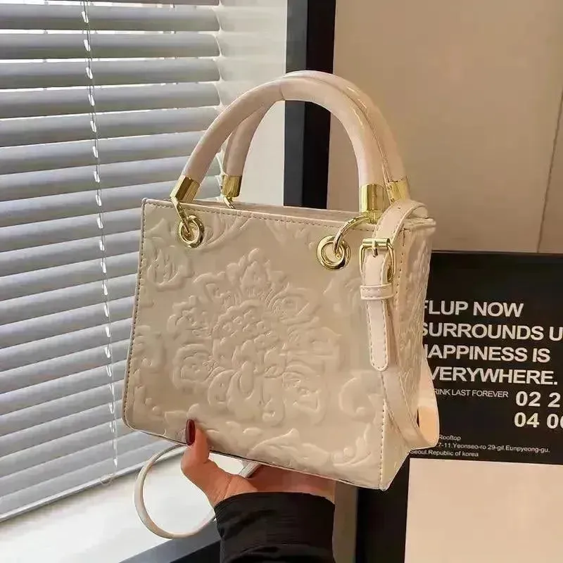 Vintage Embossed Floral Handbag