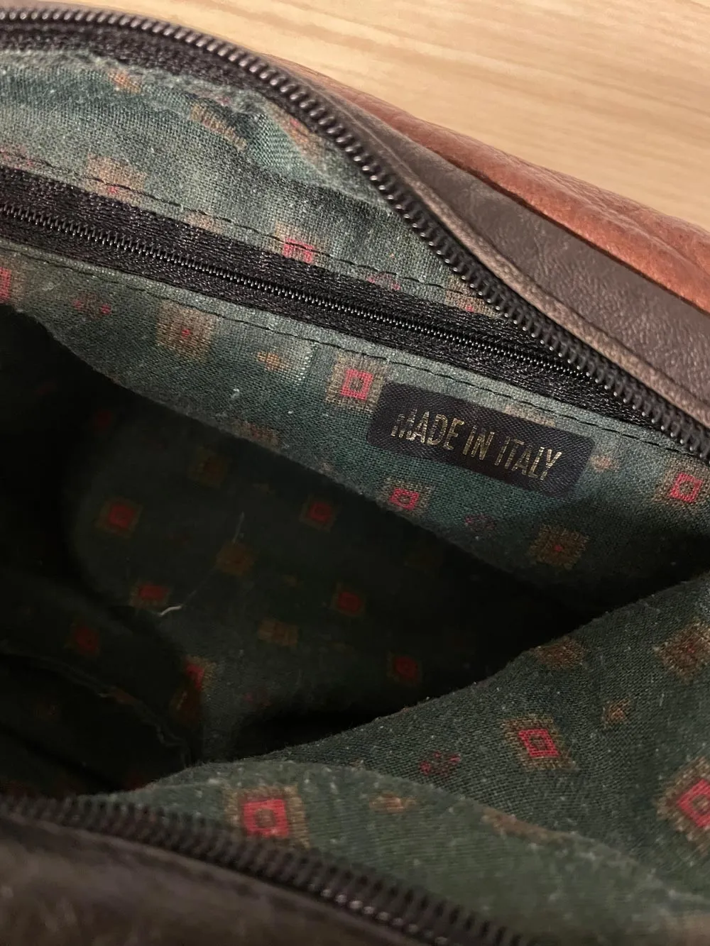 vintage italy patchwork leather hobo banana bag
