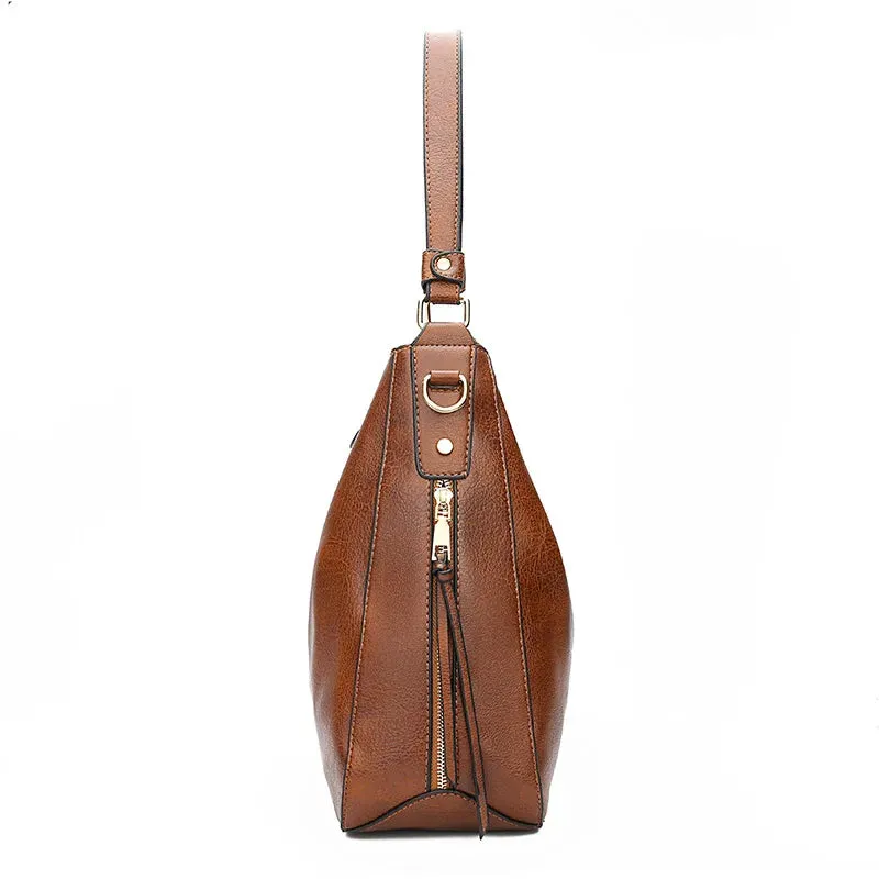 Vintage Luxury Designer Hobo Bag for Women – Soft Leather Crossbody Tote