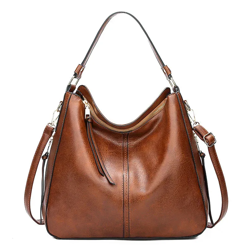 Vintage Luxury Designer Hobo Bag for Women – Soft Leather Crossbody Tote