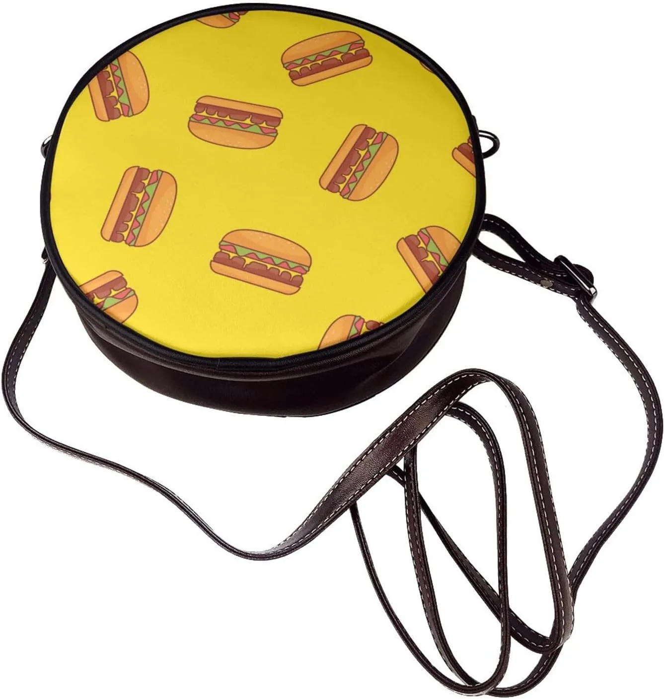 Vintage PU Leather Crossbody Purse Satchel, Small Cute Crossbody Round Bags for Women Sling Shoulder Bag
