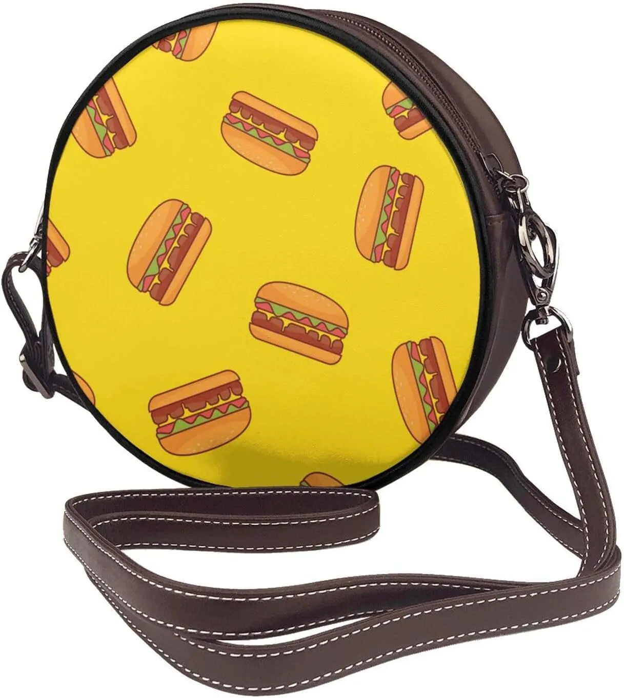 Vintage PU Leather Crossbody Purse Satchel, Small Cute Crossbody Round Bags for Women Sling Shoulder Bag
