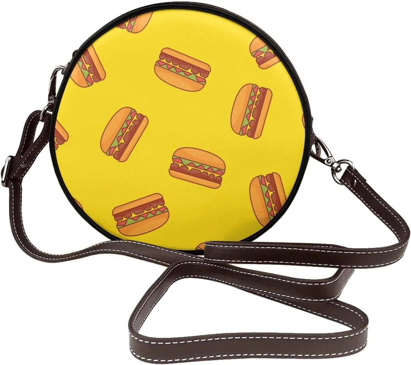 Vintage PU Leather Crossbody Purse Satchel, Small Cute Crossbody Round Bags for Women Sling Shoulder Bag