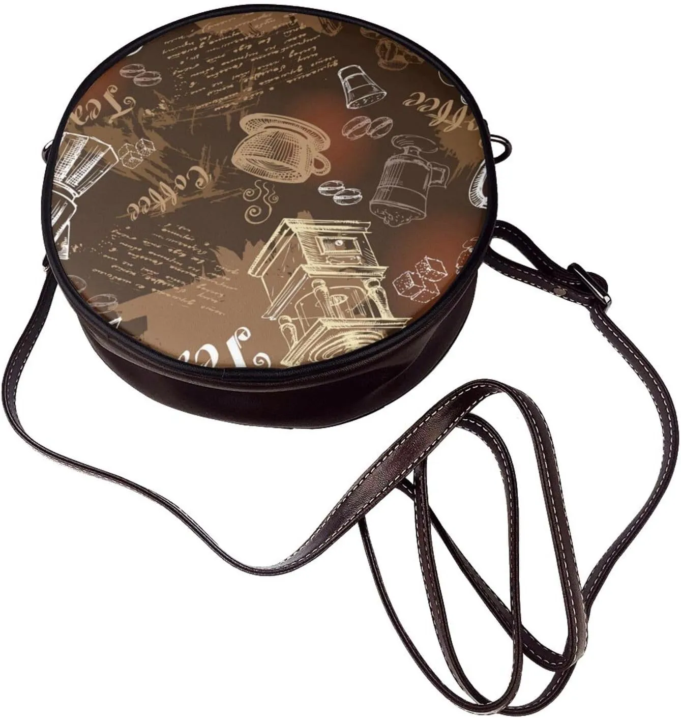 Vintage Shoulder Bag Crossbody Handbag, Small PU Leather Shoulder Bag, Circle Handbag for Women