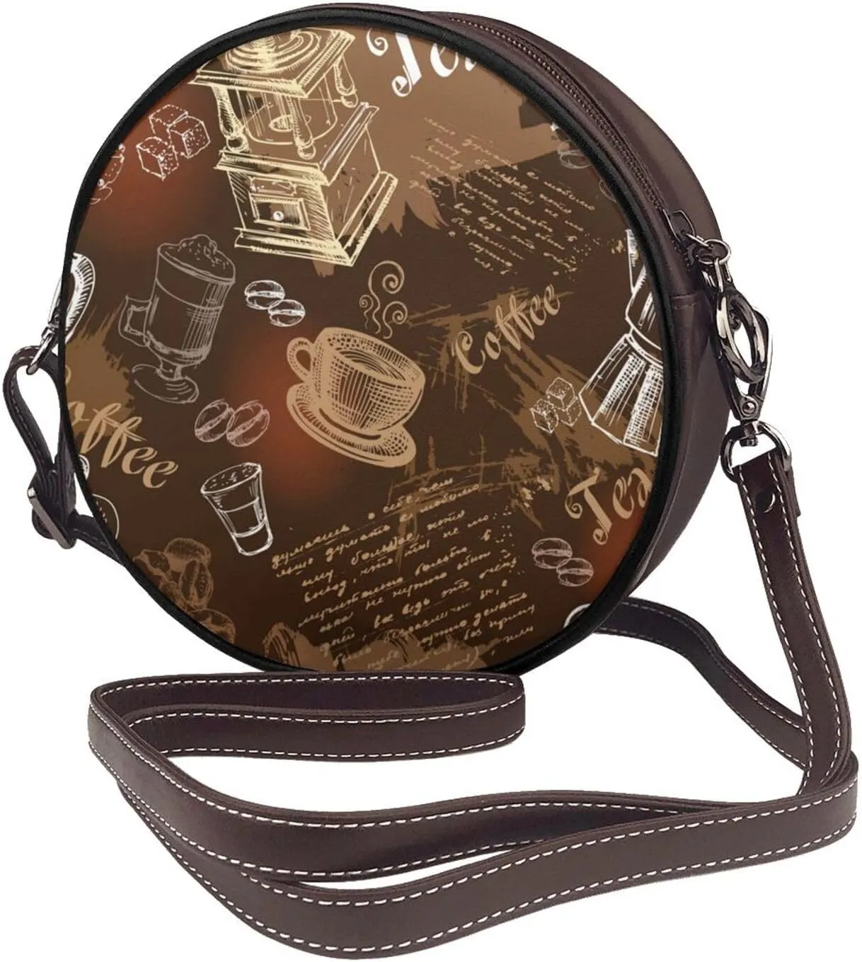Vintage Shoulder Bag Crossbody Handbag, Small PU Leather Shoulder Bag, Circle Handbag for Women