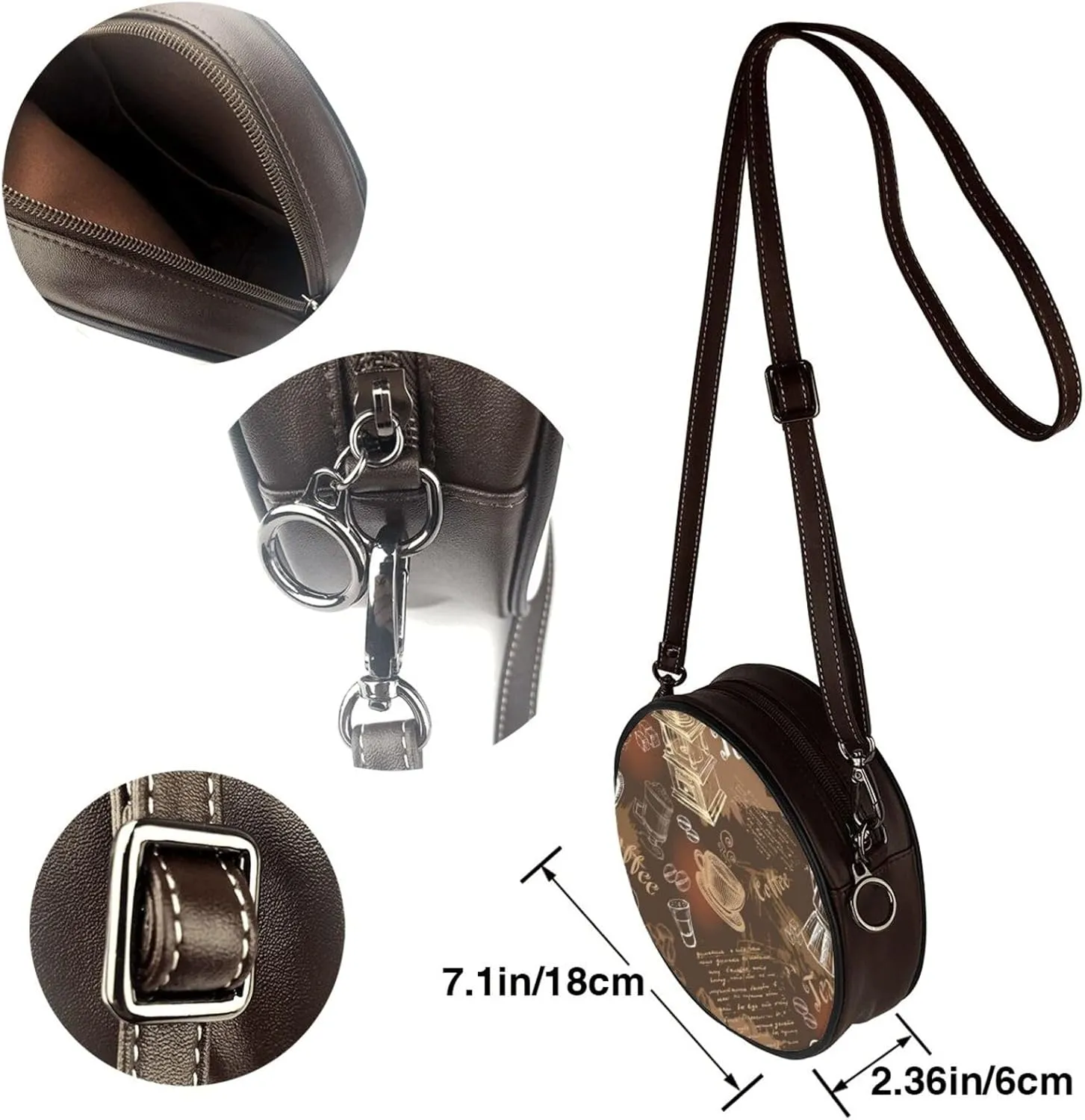 Vintage Shoulder Bag Crossbody Handbag, Small PU Leather Shoulder Bag, Circle Handbag for Women