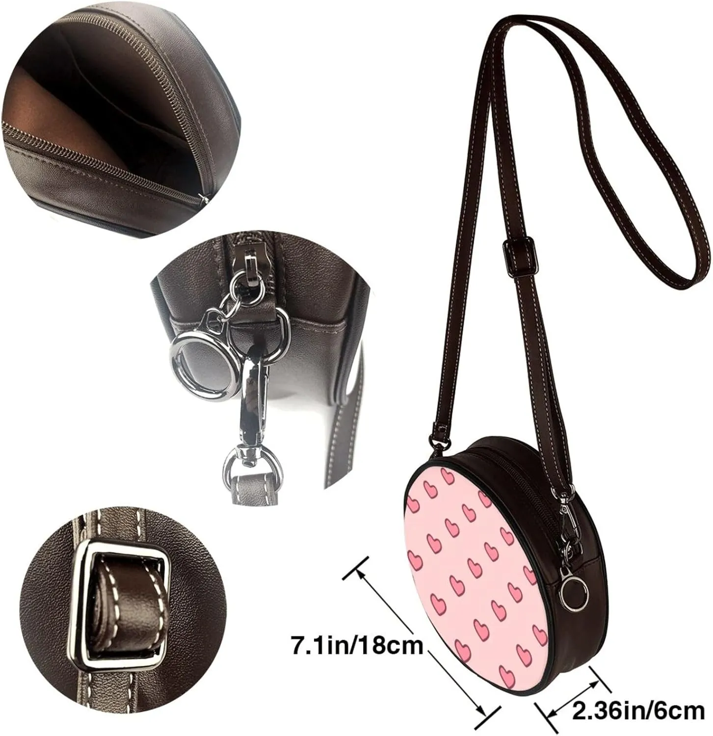 Vintage Shoulder Bag Crossbody Handbag, Small PU Leather Shoulder Bag, Circle Handbag for Women