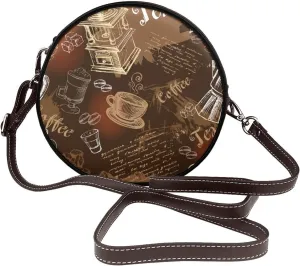 Vintage Shoulder Bag Crossbody Handbag, Small PU Leather Shoulder Bag, Circle Handbag for Women