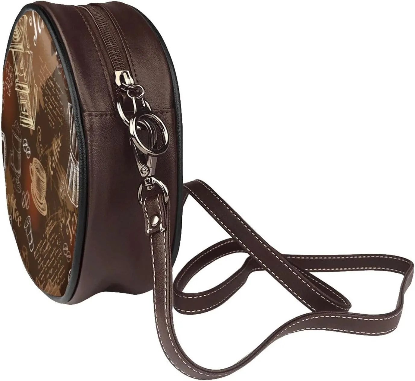 Vintage Shoulder Bag Crossbody Handbag, Small PU Leather Shoulder Bag, Circle Handbag for Women