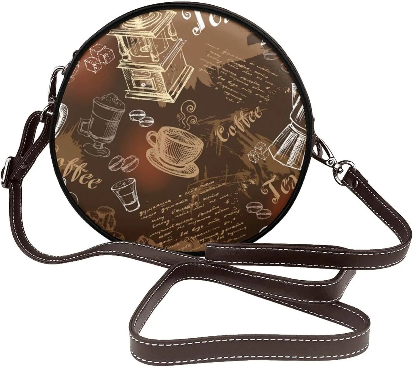 Vintage Shoulder Bag Crossbody Handbag, Small PU Leather Shoulder Bag, Circle Handbag for Women