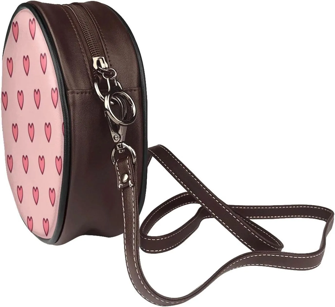 Vintage Shoulder Bag Crossbody Handbag, Small PU Leather Shoulder Bag, Circle Handbag for Women