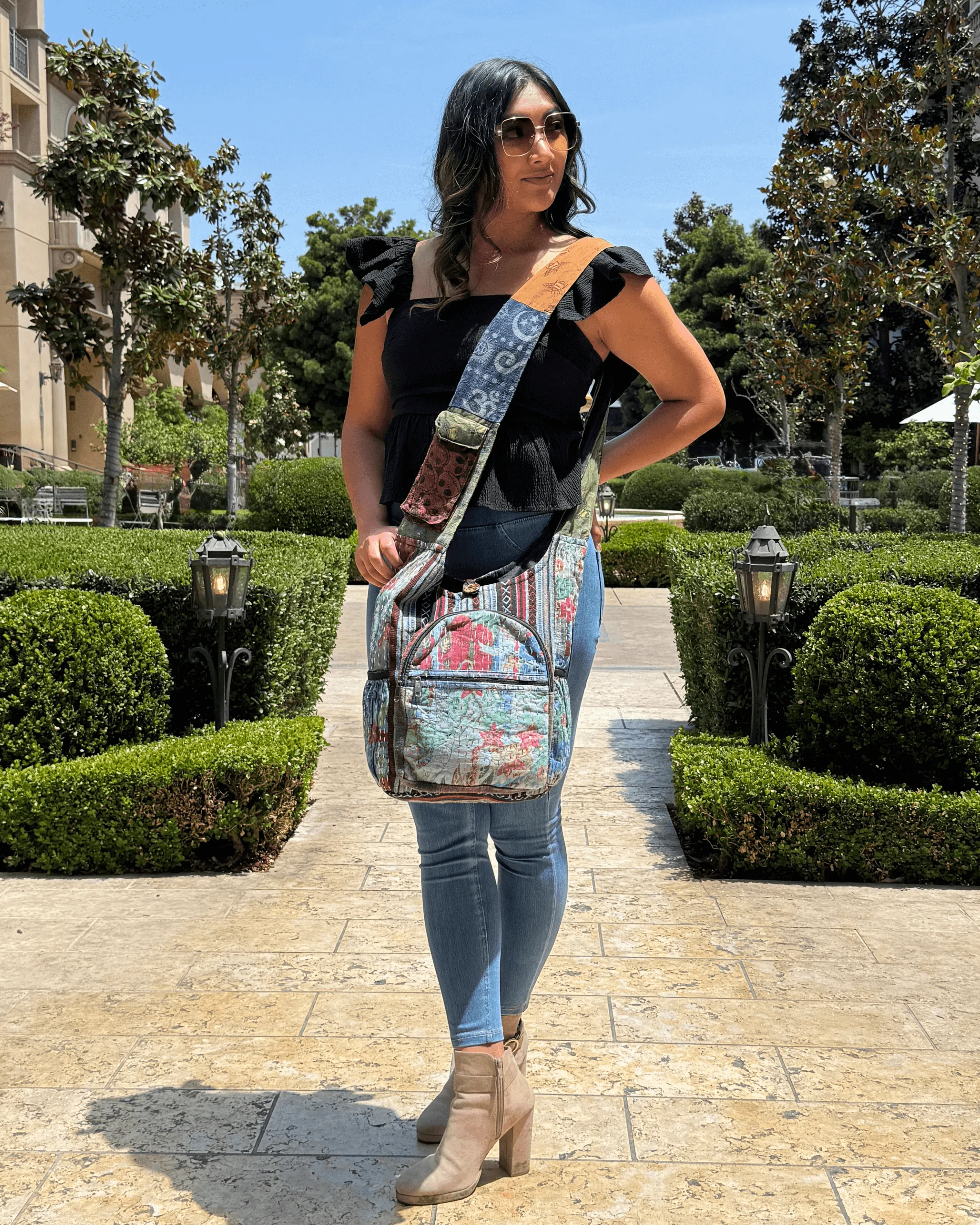 Vintage Water Hobo Bag Patchwork Special offer Smooth transaction Kathmandu Pockets Collection with Bottle