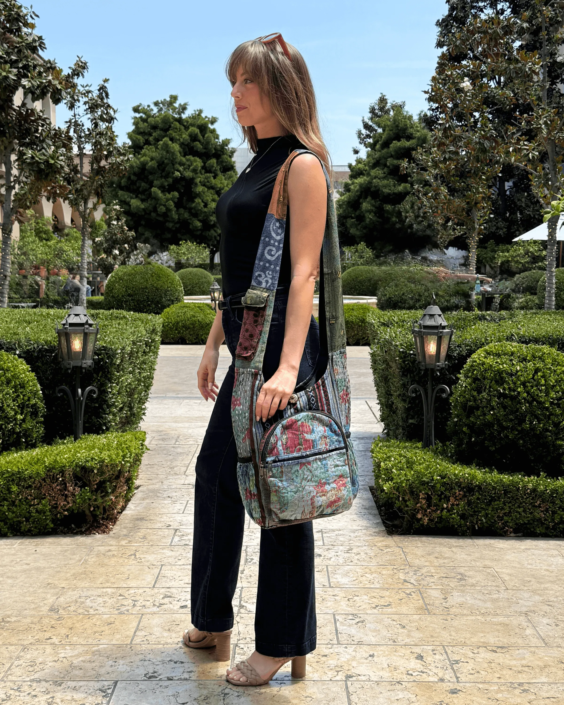 Vintage Water Hobo Bag Patchwork Special offer Smooth transaction Kathmandu Pockets Collection with Bottle
