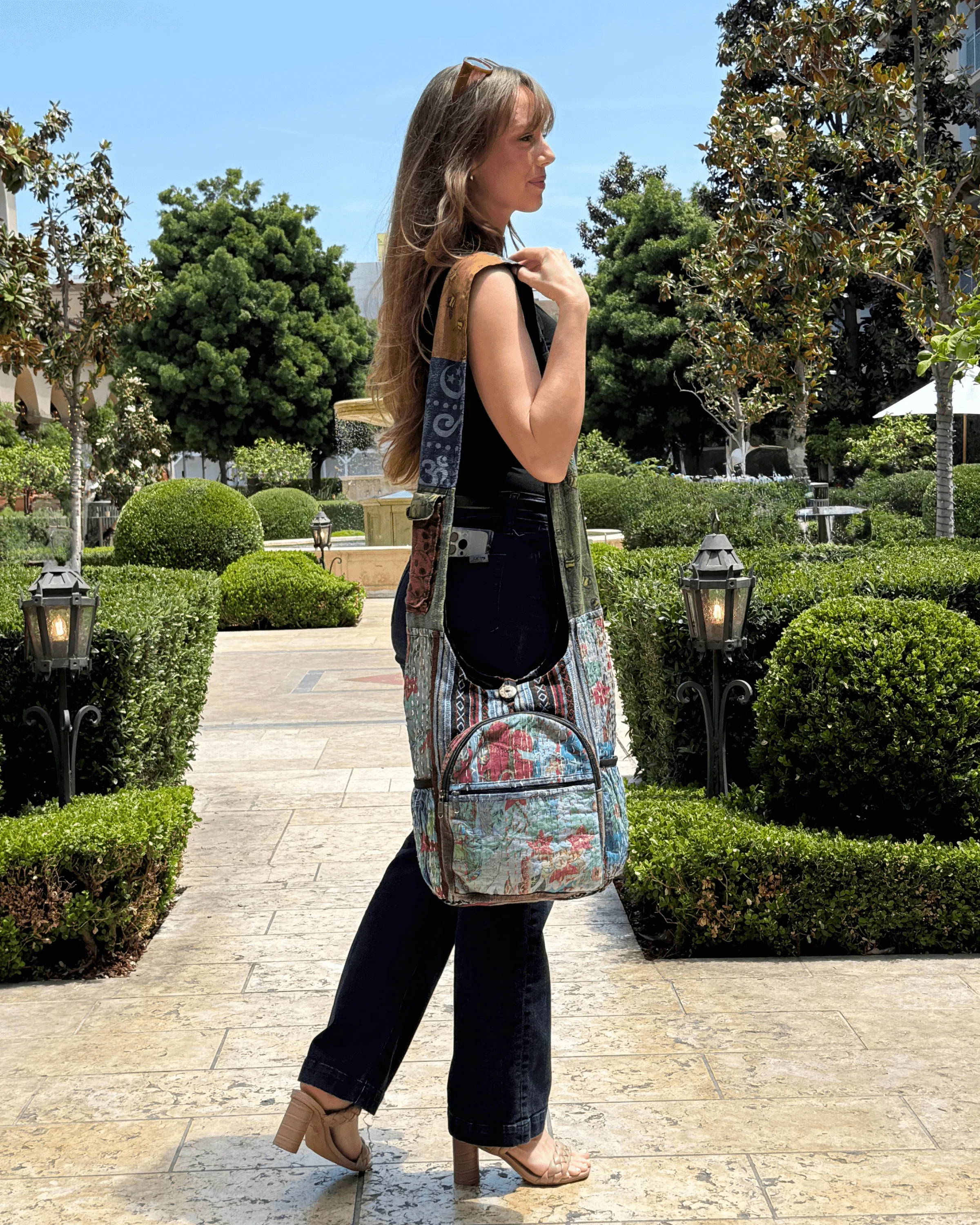 Vintage Water Hobo Bag Patchwork Special offer Smooth transaction Kathmandu Pockets Collection with Bottle
