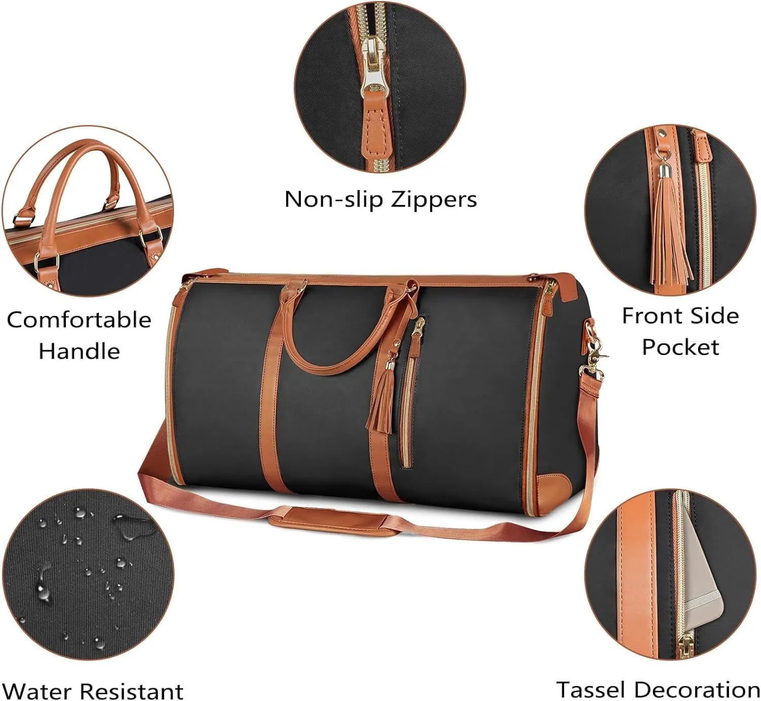 Viralhuntz Travel Bag, Luux Travel Bags, Large Capacity Duffle Travel Bags for Men Women, Multifunctional Jenni Travel Bag (Black)