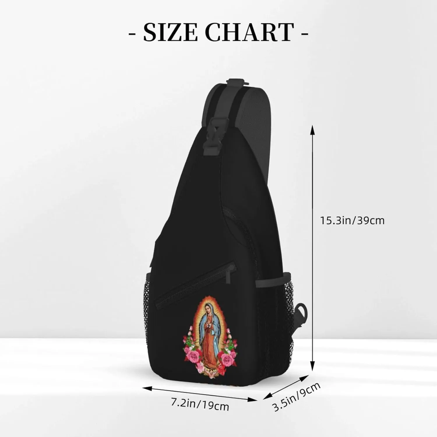Virgen De Guadalupe Virgin Mary Sling Backpack Shoulder Chest Bag For Men Women Hiking Travel Crossbody Daypack