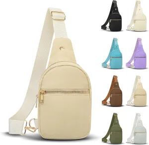 VOROLO Large Sling Bag,Crossbody Bags For Women and Men Cross body Bag Khaki