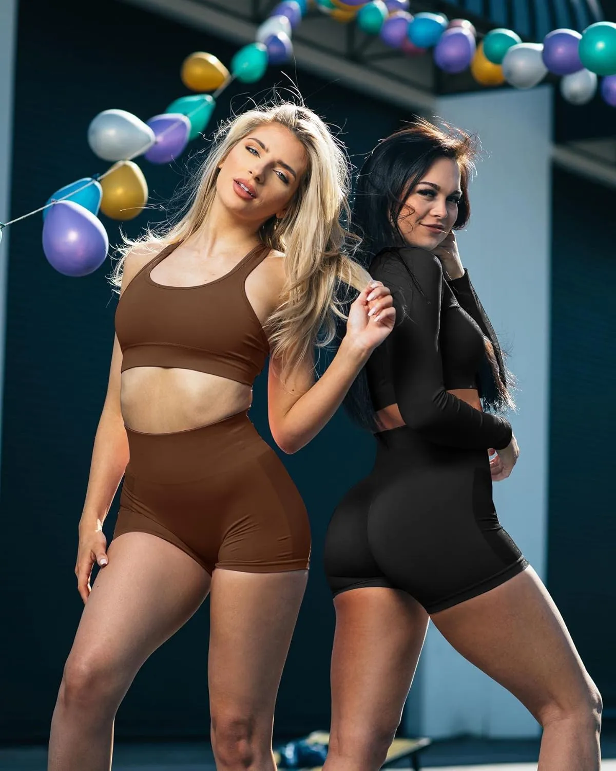VVX 3 Piece Workout Shorts Womens Seamless High Waist Butt Lifting Scrunch Yoga Gym Shorts