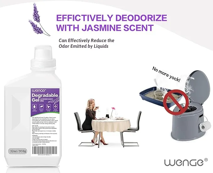 Wenge Urine Super Absorbent, Solidifier - 180 Use Pre Pee Powder for Toilet, Porta Potty Chemicals, Eco Absorbent Liquid Waste Gelling and Deodorizing Powder (Purple Lavender Scent)