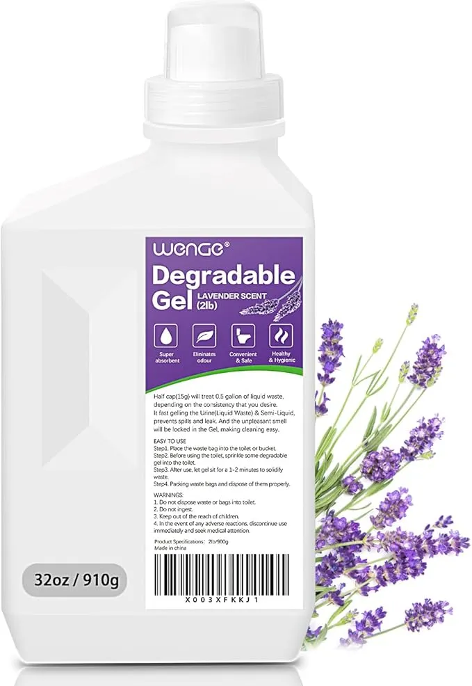 Wenge Urine Super Absorbent, Solidifier - 180 Use Pre Pee Powder for Toilet, Porta Potty Chemicals, Eco Absorbent Liquid Waste Gelling and Deodorizing Powder (Purple Lavender Scent)