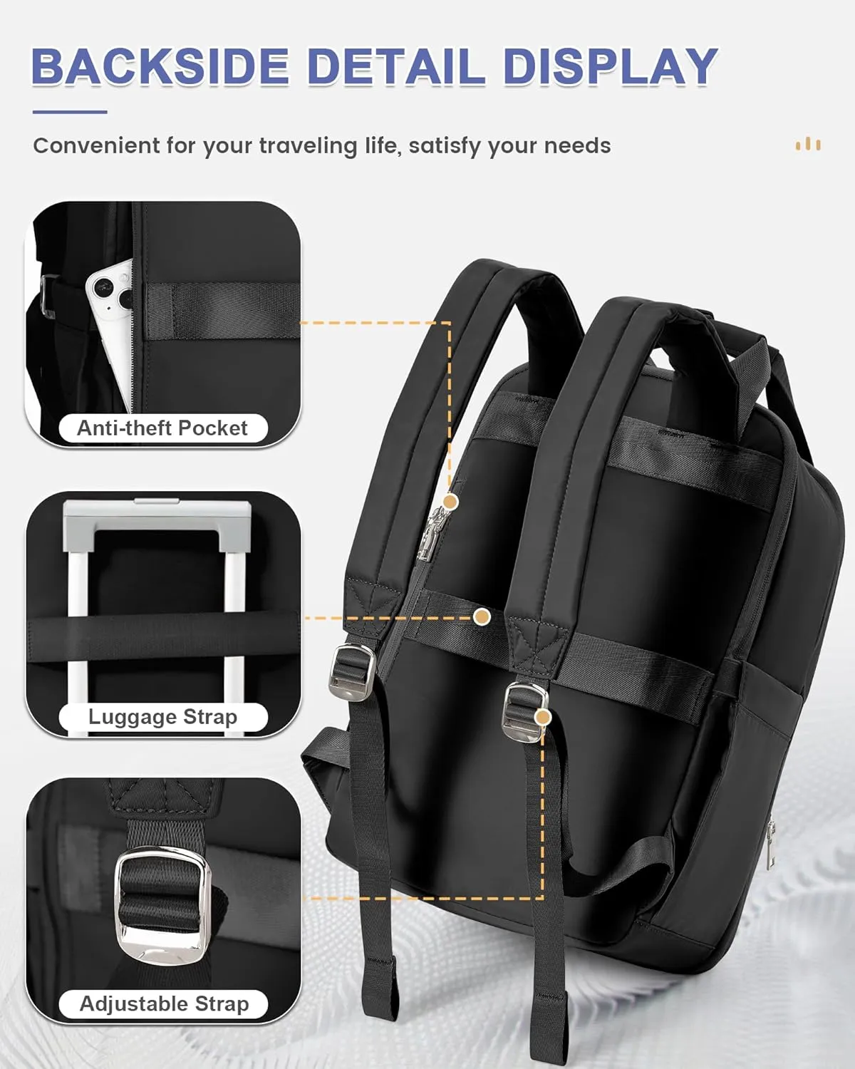 wepadre Small Travel Backpack Carry on Flight Approved Personal Item Travel Bag Carry on Backpack for Women Work Laptop Backpack for Traveling Personal Bags for Airplanes Mochila De Viaje