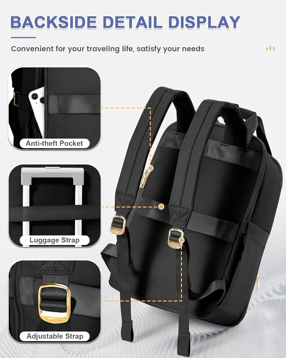 wepadre Small Travel Backpack Carry on Flight Approved Personal Item Travel Bag Carry on Backpack for Women Work Laptop Backpack for Traveling Personal Bags for Airplanes Mochila De Viaje
