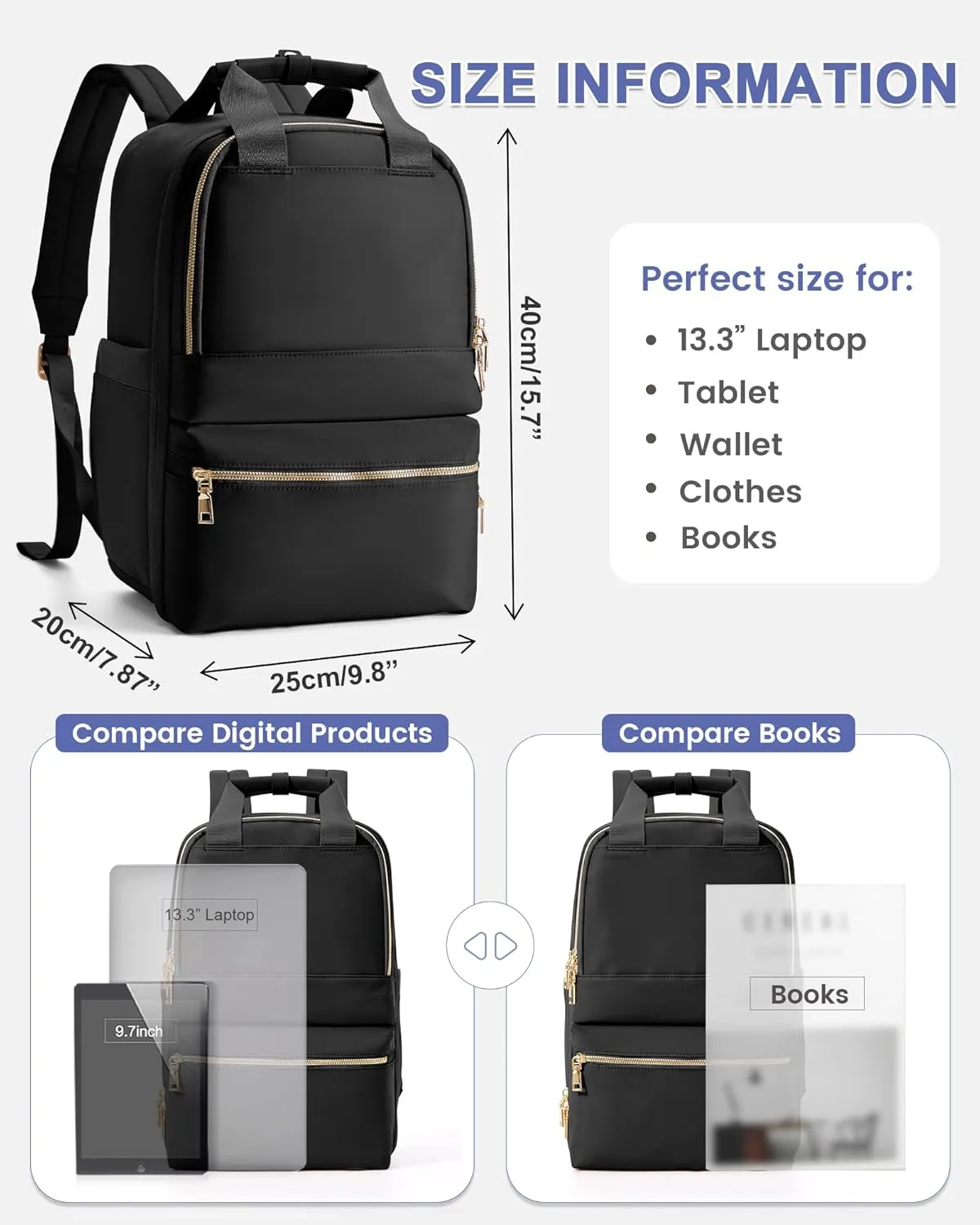 wepadre Small Travel Backpack Carry on Flight Approved Personal Item Travel Bag Carry on Backpack for Women Work Laptop Backpack for Traveling Personal Bags for Airplanes Mochila De Viaje
