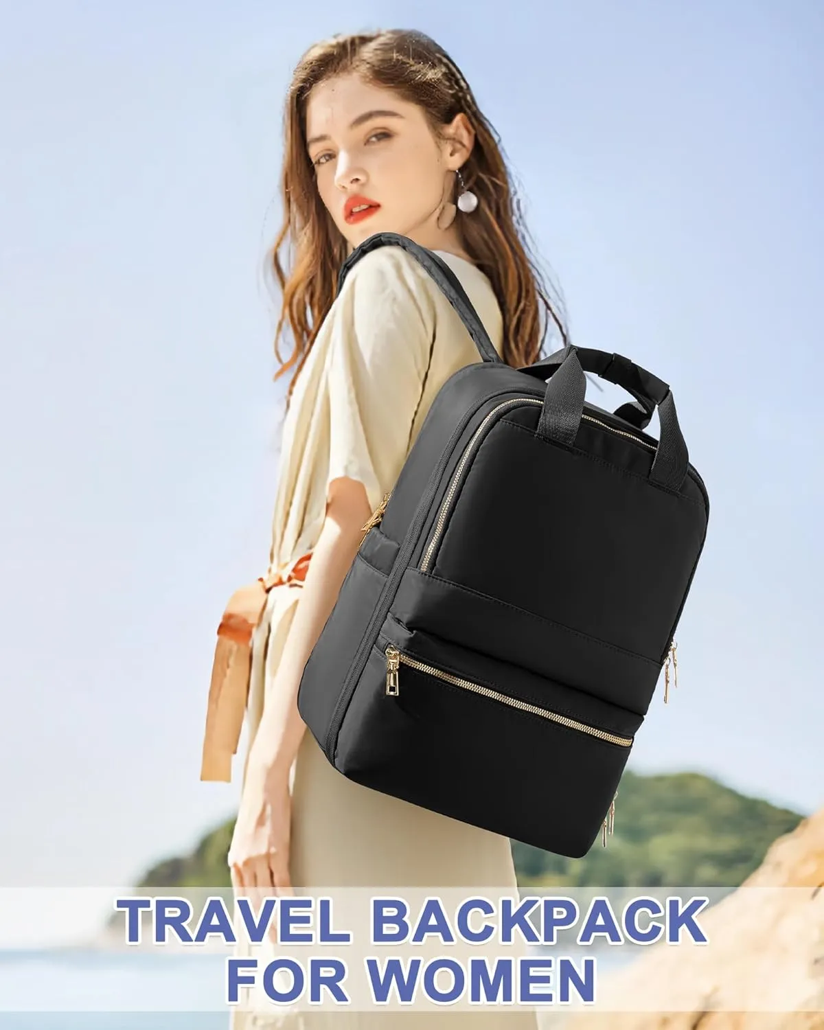wepadre Small Travel Backpack Carry on Flight Approved Personal Item Travel Bag Carry on Backpack for Women Work Laptop Backpack for Traveling Personal Bags for Airplanes Mochila De Viaje