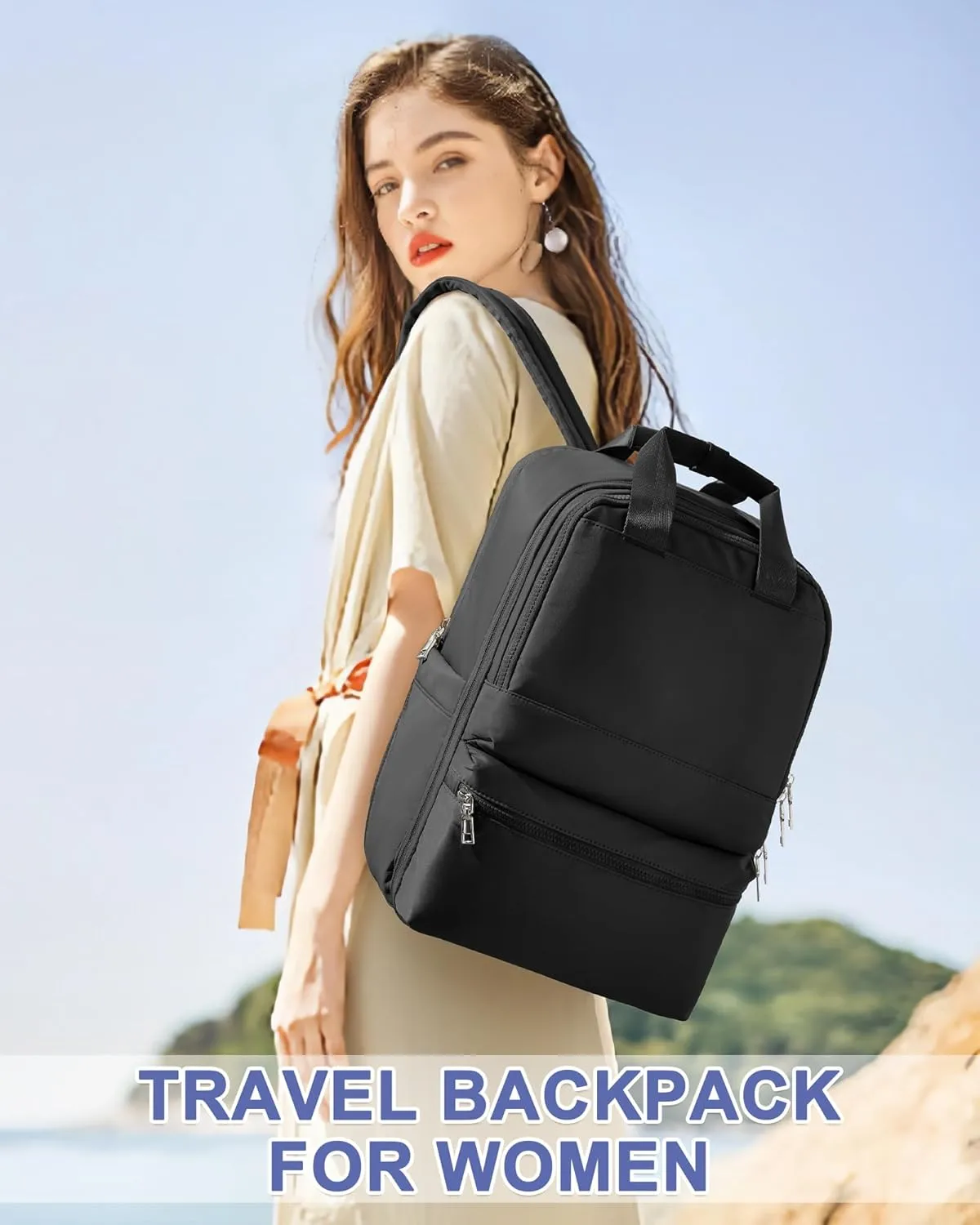 wepadre Small Travel Backpack Carry on Flight Approved Personal Item Travel Bag Carry on Backpack for Women Work Laptop Backpack for Traveling Personal Bags for Airplanes Mochila De Viaje