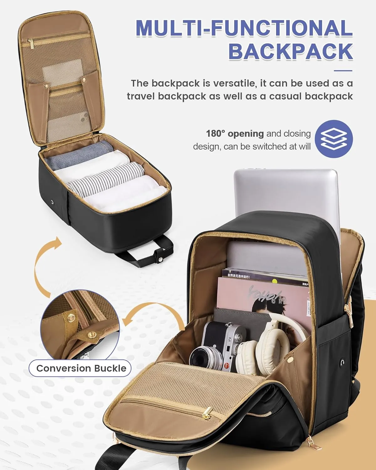 wepadre Small Travel Backpack Carry on Flight Approved Personal Item Travel Bag Carry on Backpack for Women Work Laptop Backpack for Traveling Personal Bags for Airplanes Mochila De Viaje