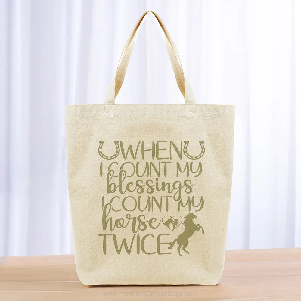 When I Count My Blessings Tote Bag - khaki