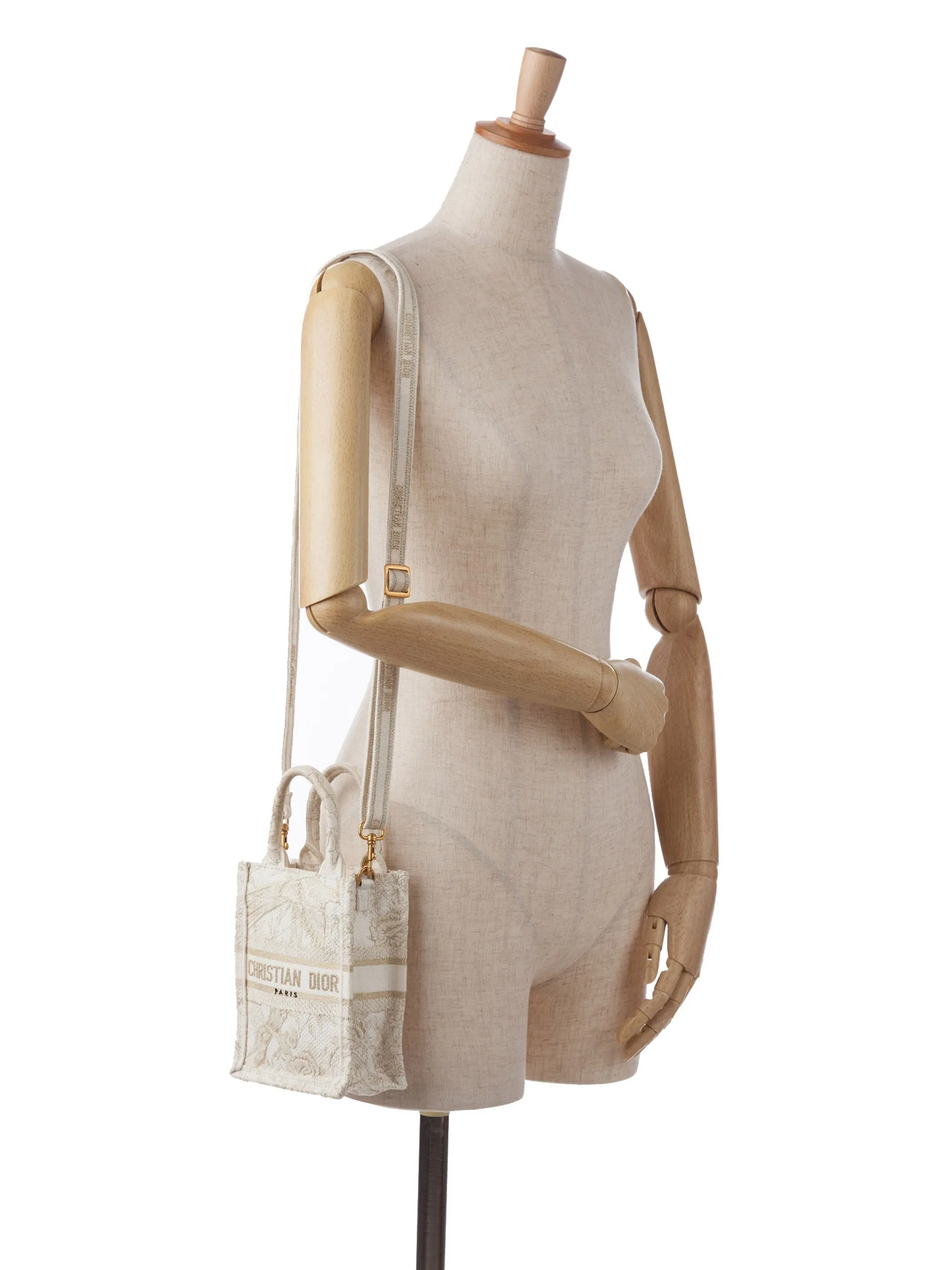 White Dior Mini Jardin D'Hiver Vertical Book Tote Satchel