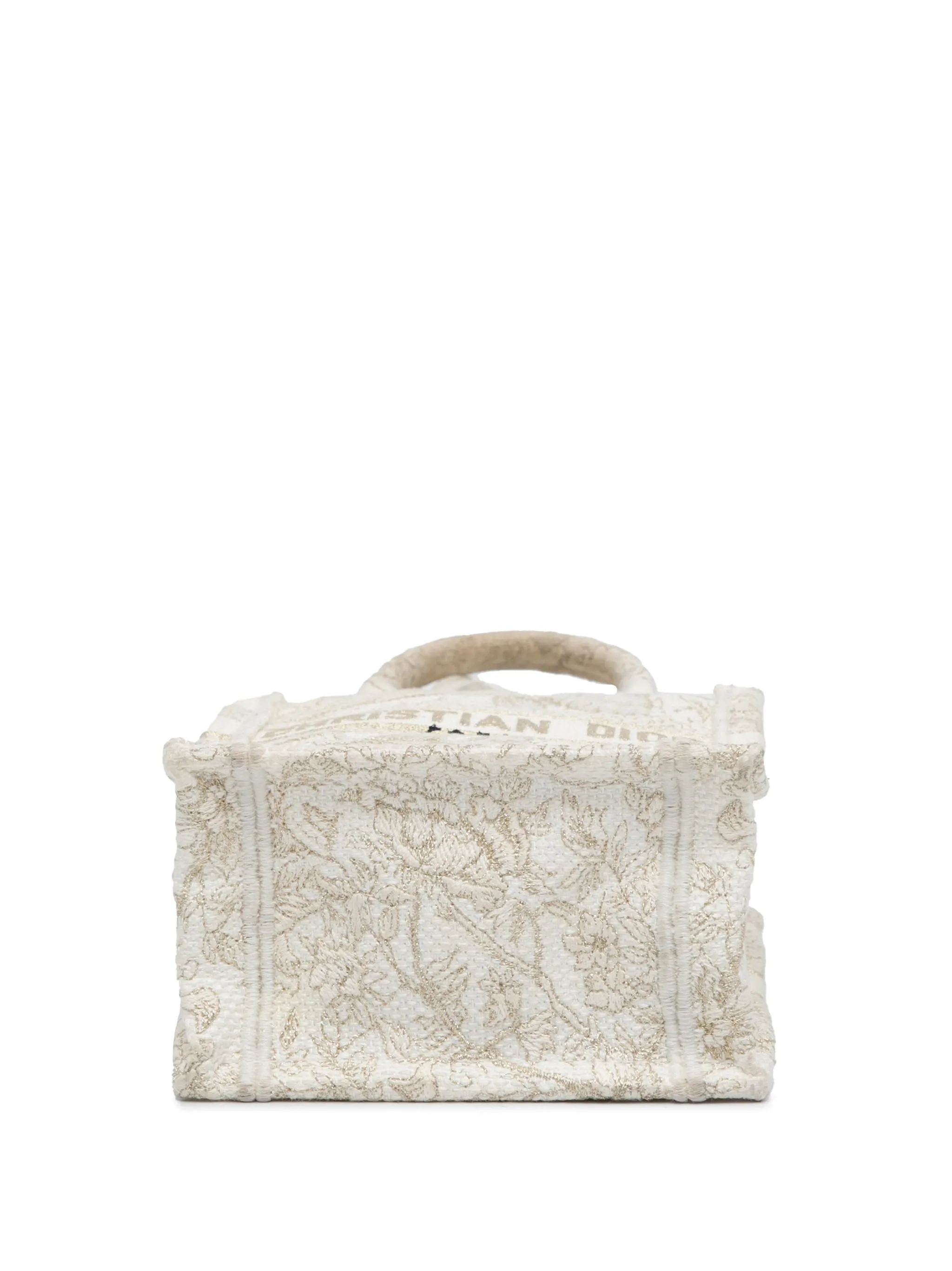 White Dior Mini Jardin D'Hiver Vertical Book Tote Satchel