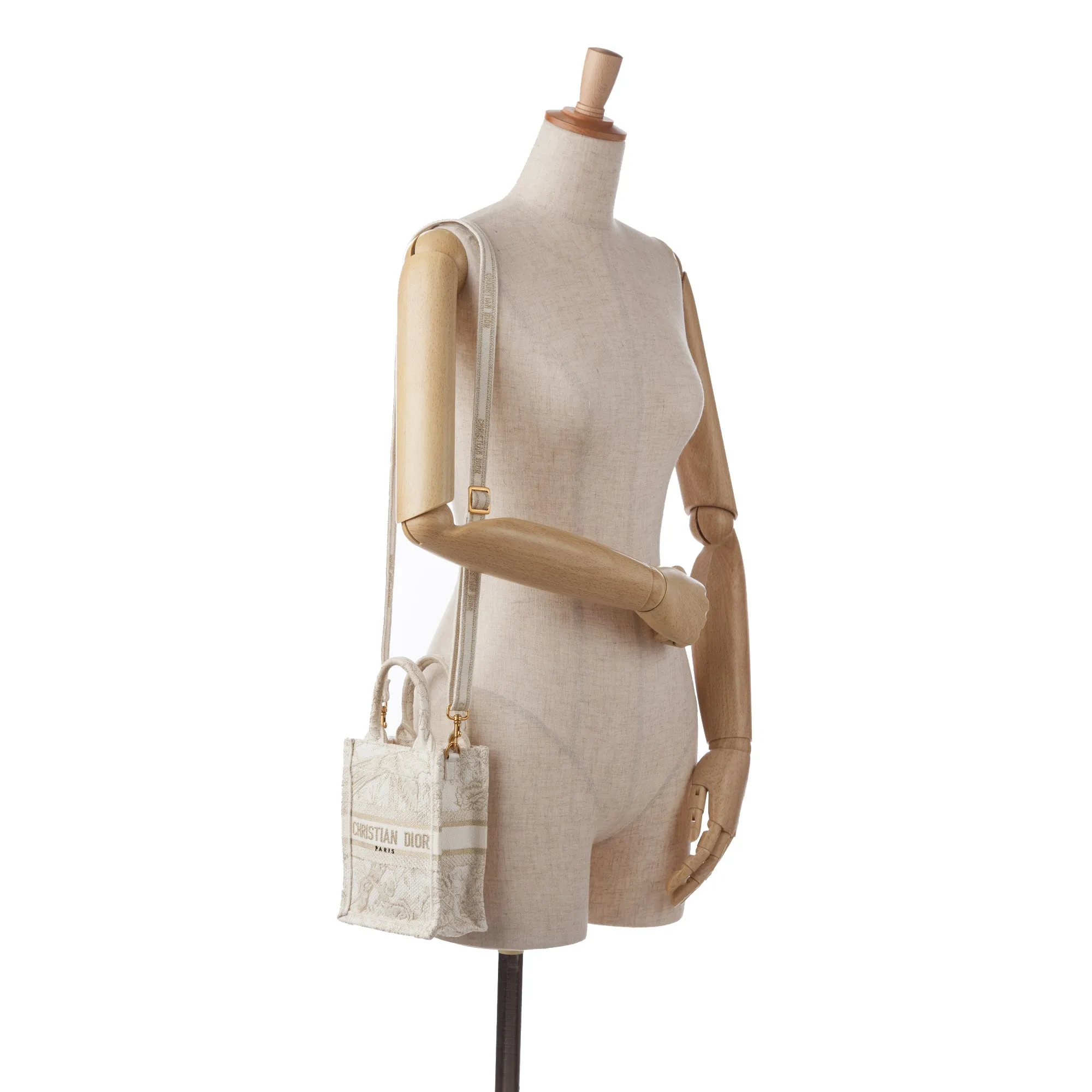 White Dior Mini Jardin D'Hiver Vertical Book Tote Satchel