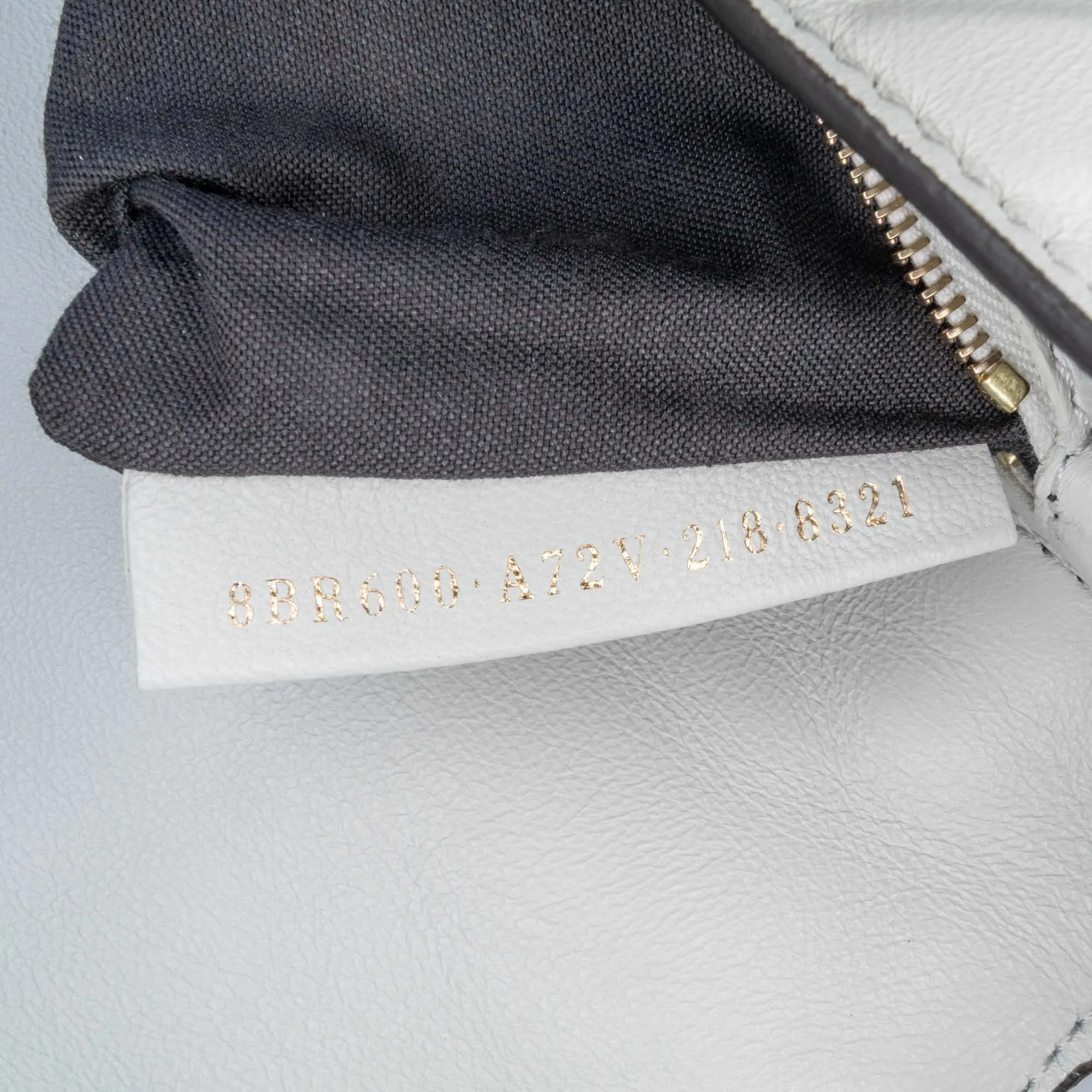 White Fendi Zucca Embossed Leather Baguette Satchel