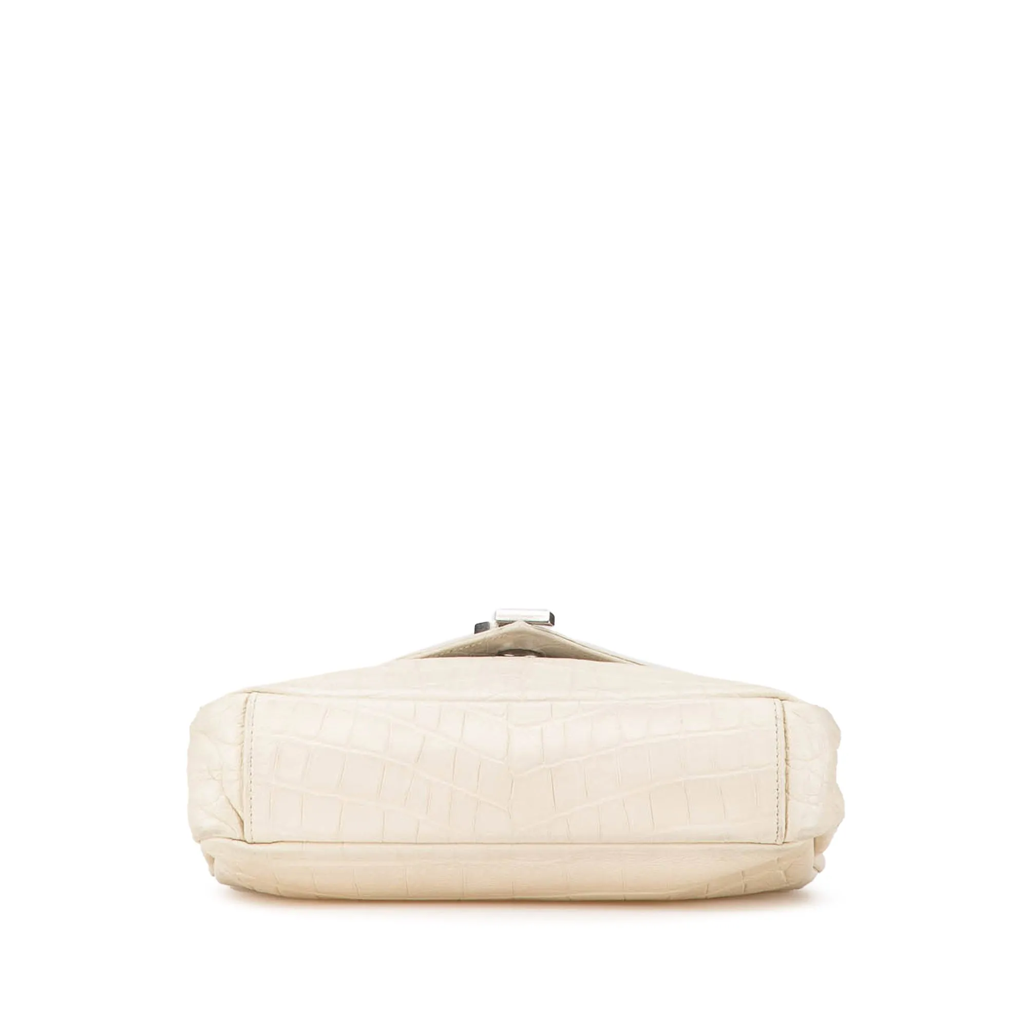 White Saint Laurent Medium Embossed Calfskin College Satchel